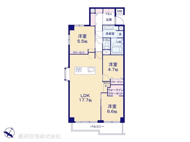 G00385712 東京都板橋区成増２丁目 中古マンション 5880万円【間取図】