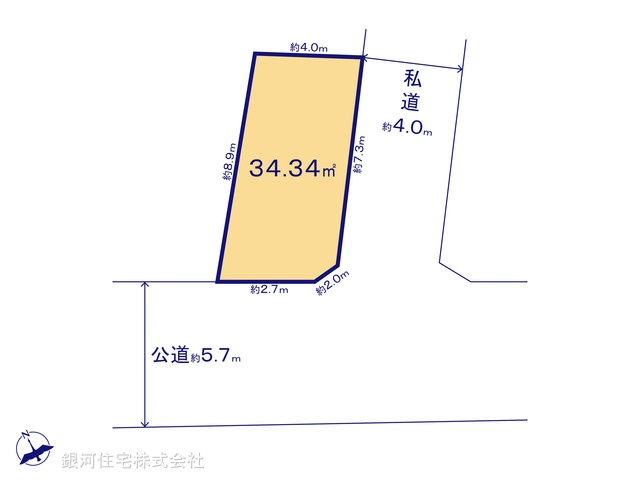 G00385754 東京都世田谷区砧４丁目 土地 4150万円【区画図】