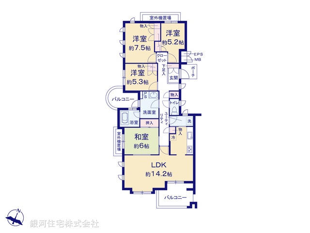 G00385778 神奈川県横浜市緑区竹山４丁目 中古マンション 2780万円【間取図】