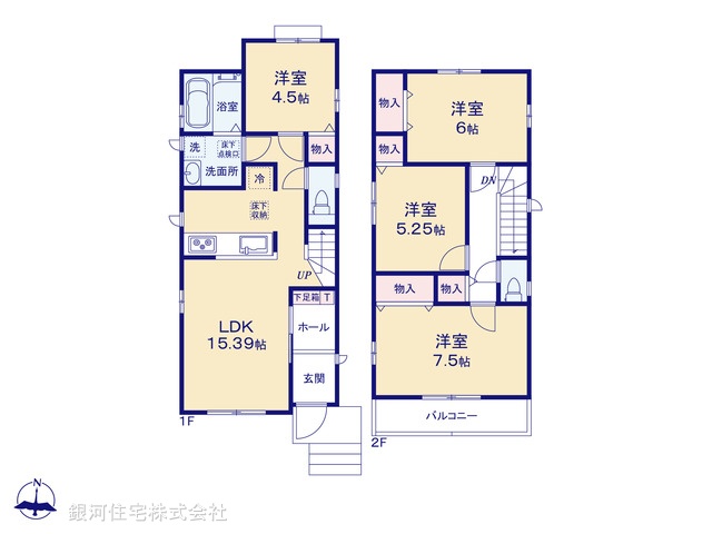 G00385828 埼玉県新座市石神４丁目 新築一戸建て 4190万円【間取図】