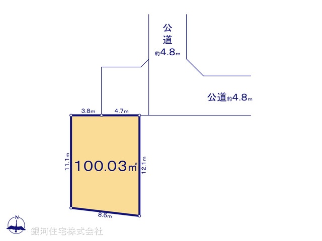 G00386055 埼玉県新座市石神４丁目 土地 2390万円【区画図】