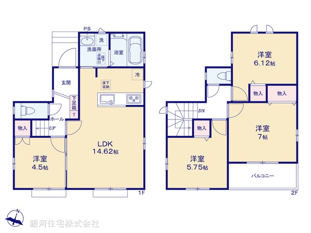 G00386059 埼玉県新座市石神４丁目 新築一戸建て 3990万円 土地面積100.05m² (約30.26坪) 建物面積86.94m² (約26.29坪) 間取り４ＬＤＫ 築年月2026年02月【間取図】