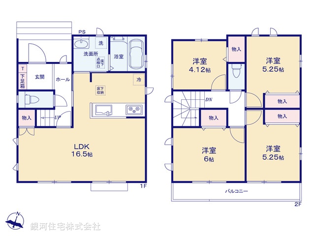 G00386060 埼玉県新座市石神４丁目 新築一戸建て 4090万円 土地面積100.04m² (約30.26坪) 建物面積88.39m² (約26.73坪) 間取り４ＬＤＫ 築年月2026年02月【間取図】