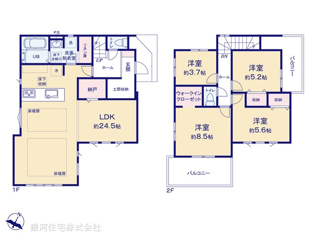 G00386111 東京都西東京市北町３丁目 新築一戸建て 7699万円【間取図】