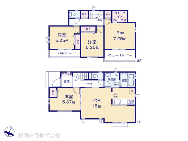 G00386147 東京都東村山市秋津町３丁目 新築一戸建て 4790万円【間取図】