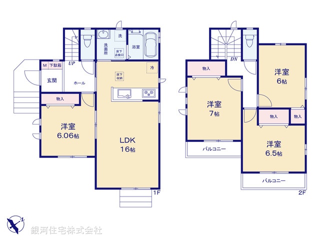 G00386174 千葉県八千代市八千代台東２丁目 新築一戸建て 4490万円【間取図】