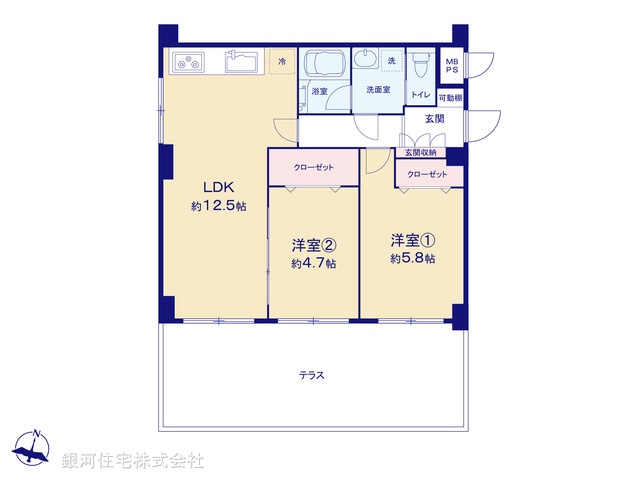 G00386345 神奈川県横浜市港北区高田西４丁目 中古マンション 1990万円【間取図】