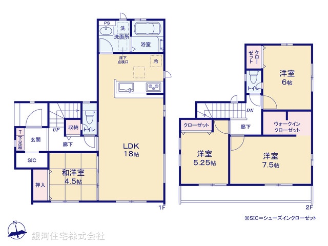 G00386398 千葉県四街道市内黒田 新築一戸建て 3590万円【間取図】