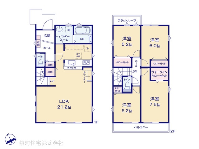 G00386446 千葉県習志野市香澄５丁目 新築一戸建て 5699万円【間取図】
