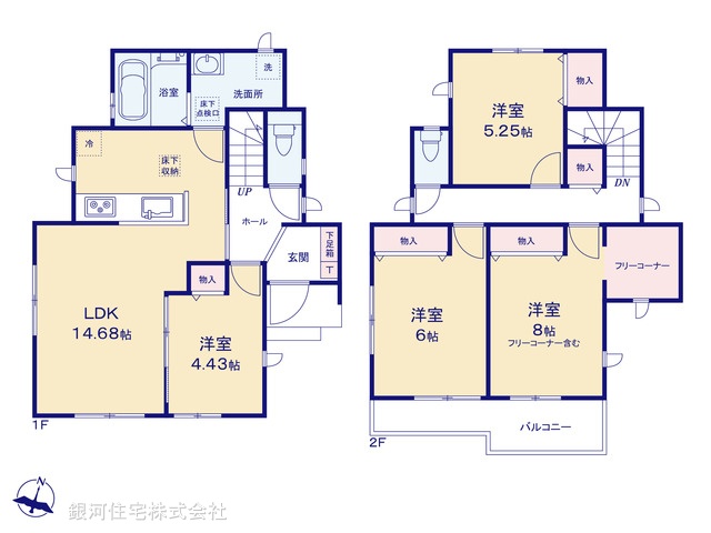 G00386499 埼玉県川口市八幡木２丁目 新築一戸建て 4590万円【間取図】