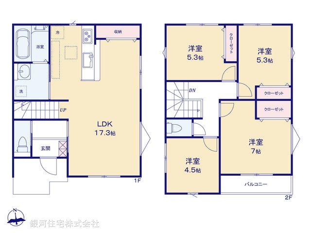 G00386540 埼玉県越谷市大字南荻島 新築一戸建て 3698万円【間取図】