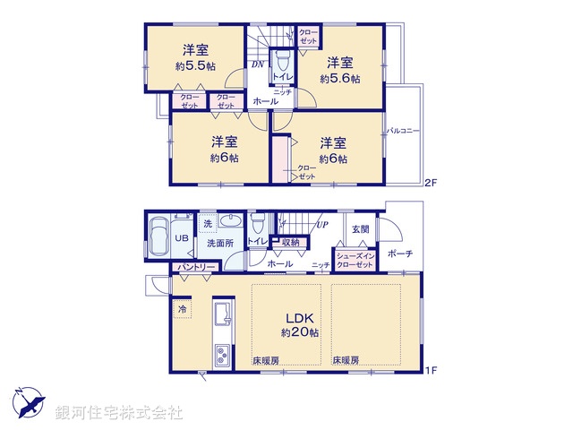 G00386554 神奈川県横浜市戸塚区汲沢５丁目 新築一戸建て 4880万円【間取図】