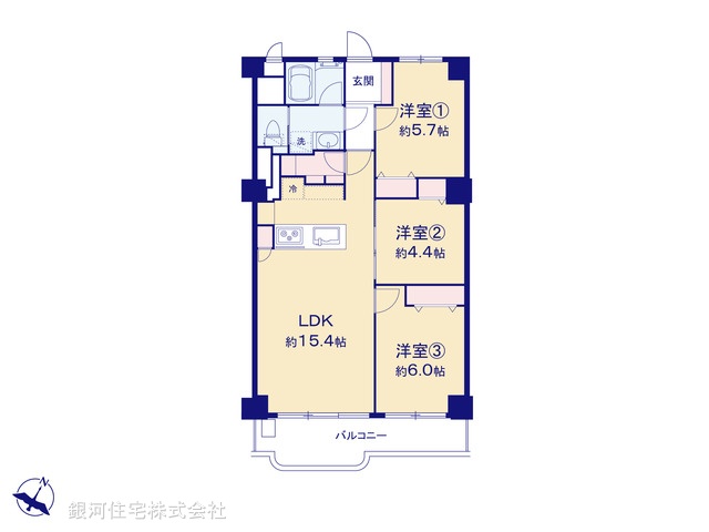 G00386567 千葉県市川市新井３丁目 中古マンション 3080万円【間取図】