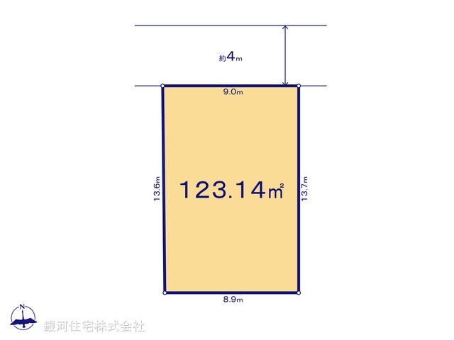 G00386590 東京都武蔵野市境５丁目 土地 1億400万円【区画図】