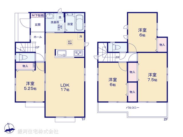 G00386613 神奈川県横浜市瀬谷区本郷１丁目 新築一戸建て 4590万円【間取図】