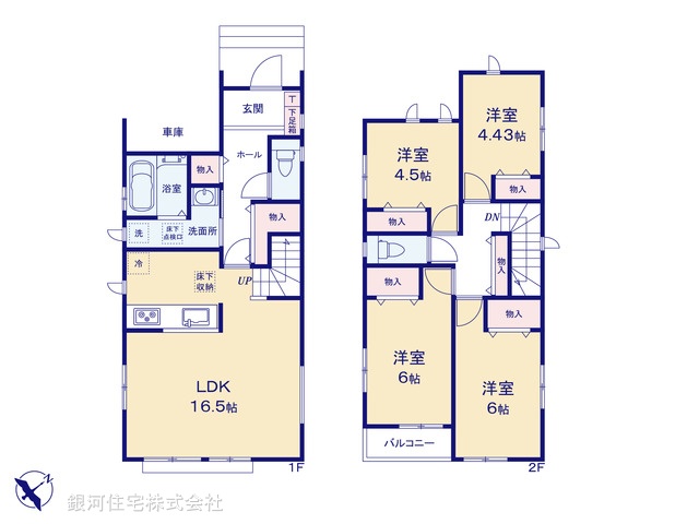 G00386688 神奈川県相模原市南区御園５丁目 新築一戸建て 4190万円【間取図】