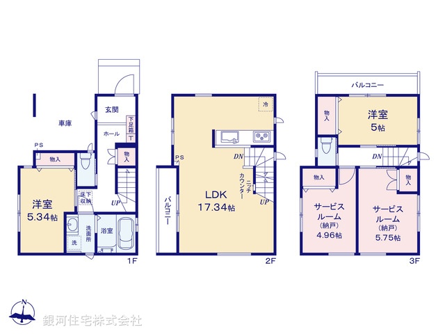 G00386695 埼玉県川口市芝中田２丁目 新築一戸建て 4998万円【間取図】