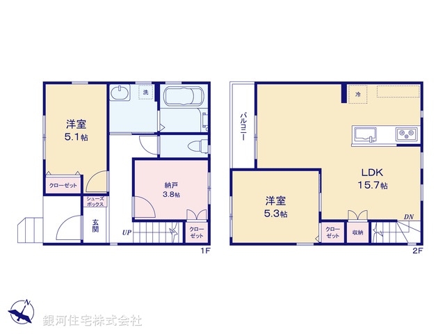 G00386728 神奈川県川崎市多摩区西生田５丁目 新築一戸建て 4180万円【間取図】