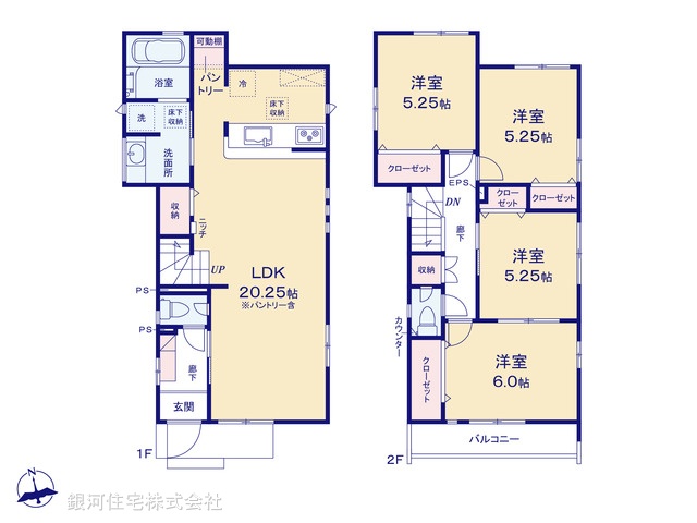 G00386742 東京都西東京市住吉町４丁目 新築一戸建て 7350万円【間取図】
