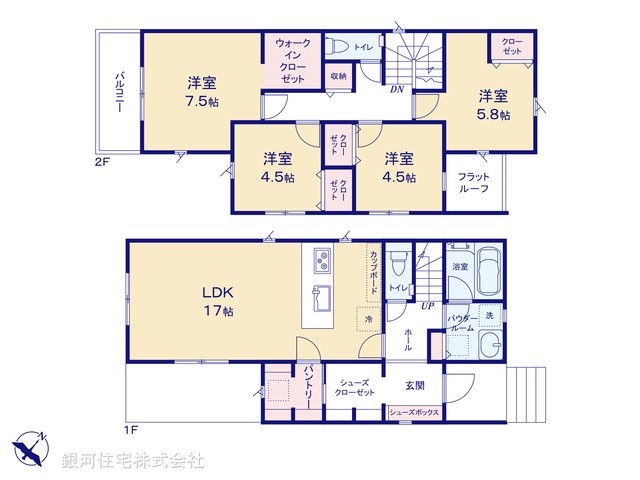 G00386762 神奈川県厚木市鳶尾１丁目 新築一戸建て 3780万円【間取図】
