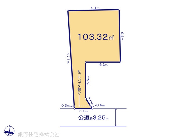 G00386806 神奈川県横浜市鶴見区上末吉１丁目 土地(建築条件付土地) 3410万円【区画図】