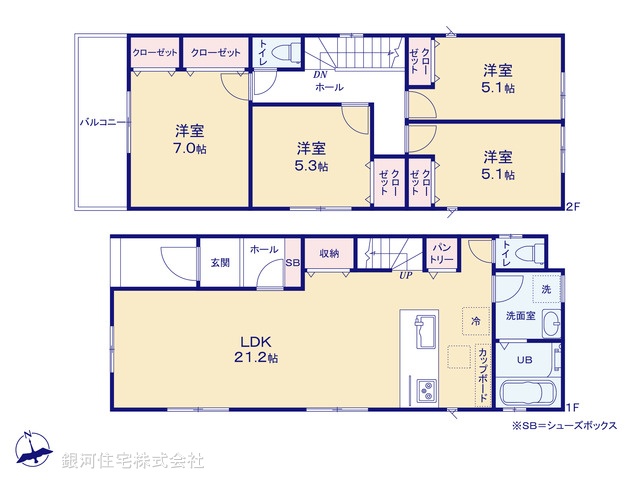 G00386812 神奈川県川崎市宮前区東有馬２丁目 新築一戸建て 6490万円【間取図】