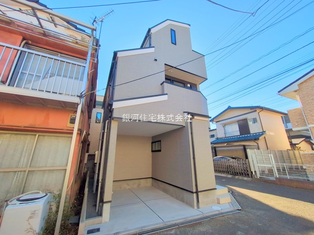 G00386821 千葉県市川市新田１丁目 新築一戸建て 3980万円 土地面積46.31m² (約14.00坪) 建物面積74.31m² (約22.47坪) 間取り２ＳＬＤＫ 築年月2025年12月(築１年以内)【外観14】