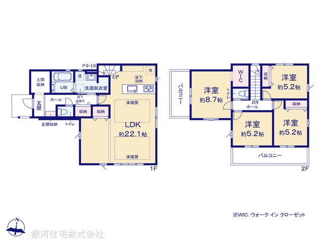 G00386832 神奈川県横浜市金沢区能見台１丁目 新築一戸建て 7399万円【間取図】