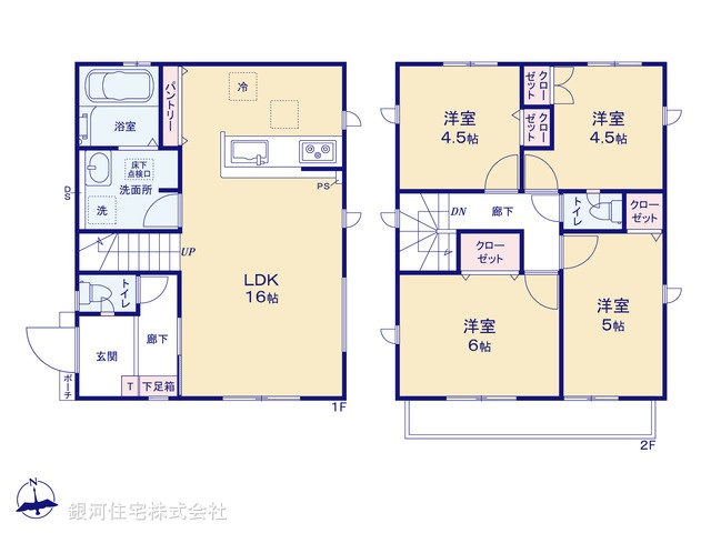 G00386895 東京都葛飾区東金町７丁目 新築一戸建て 5090万円【間取図】