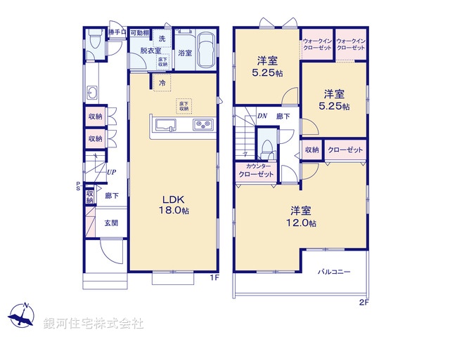 G00386915 埼玉県所沢市大字下安松 新築一戸建て 4598万円【間取図】