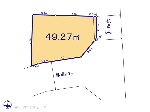 G00386931 東京都足立区梅田２丁目 土地 3780万円【区画図】