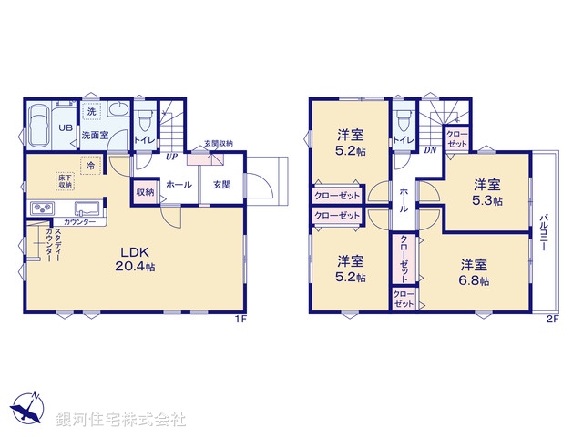 G00387025 東京都町田市大蔵町 新築一戸建て 4599万円【間取図】