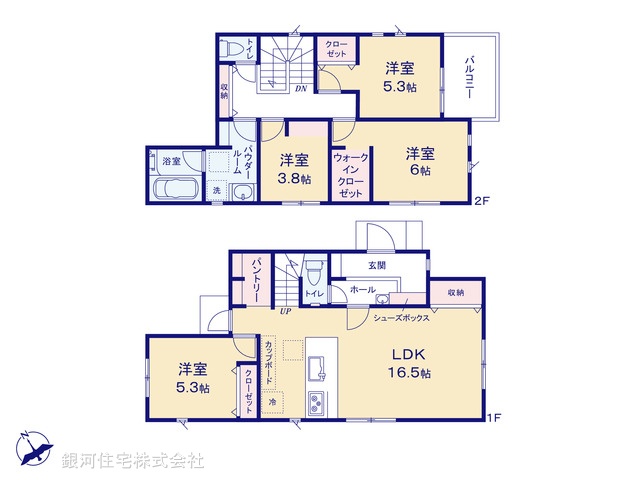 G00387055 東京都稲城市押立 新築一戸建て 5530万円【間取図】