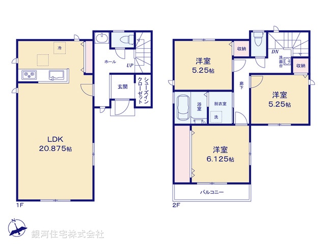G00387063 神奈川県横須賀市公郷町３丁目 新築一戸建て 3690万円【間取図】
