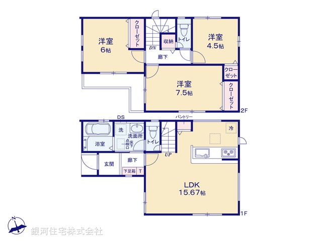 G00387088 千葉県千葉市花見川区瑞穂３丁目 新築一戸建て 4090万円【間取図】