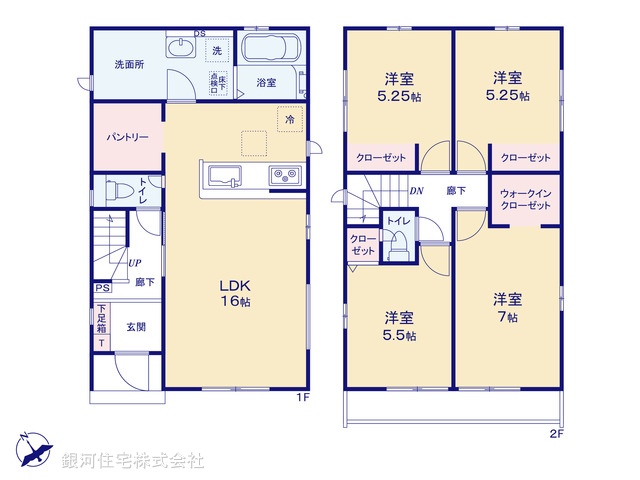 G00387113 千葉県船橋市松が丘１丁目 新築一戸建て 3590万円【間取図】