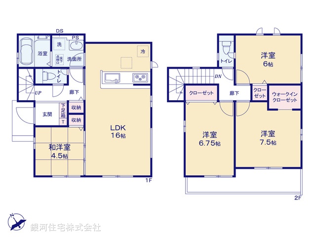 G00387118 千葉県船橋市松が丘１丁目 新築一戸建て 3490万円【間取図】