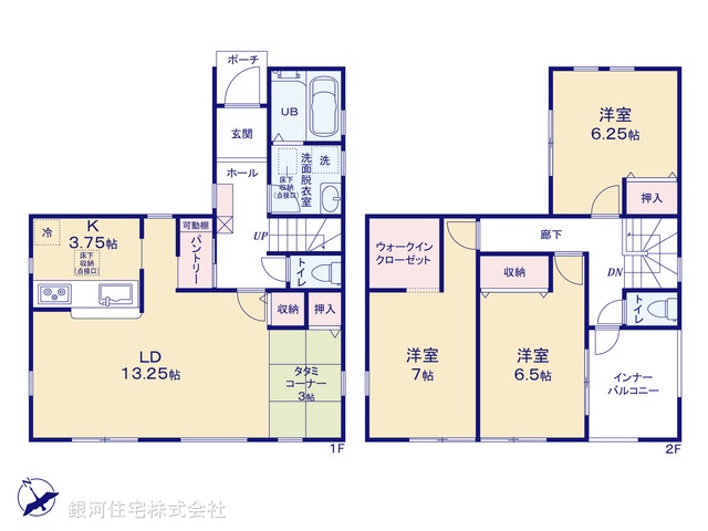 G00387138 東京都清瀬市下宿２丁目 新築一戸建て 3580万円【間取図】
