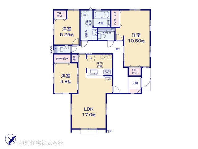 G00387160 埼玉県上尾市大字原市 新築一戸建て 4698万円【間取図】