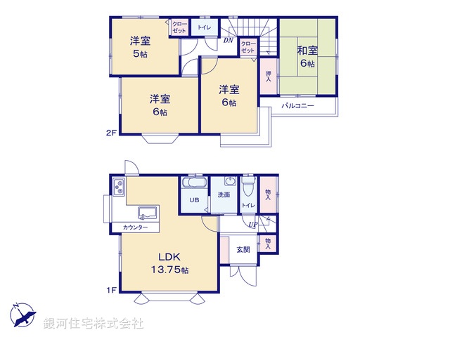 G00387162 千葉県千葉市花見川区宮野木台４丁目 中古一戸建て 1899万円【間取図】