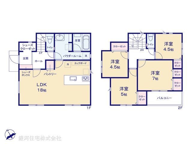 G00387175 東京都稲城市押立 新築一戸建て 5880万円【間取図】