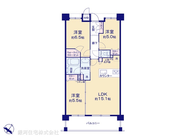 G00387198 埼玉県さいたま市緑区東大門３丁目 中古マンション 3690万円【間取図】