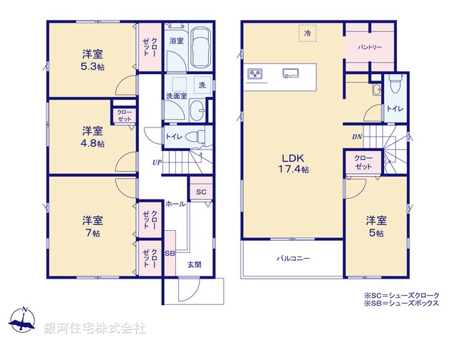 G00387219 神奈川県綾瀬市深谷上７丁目 新築一戸建て 4280万円【間取図】