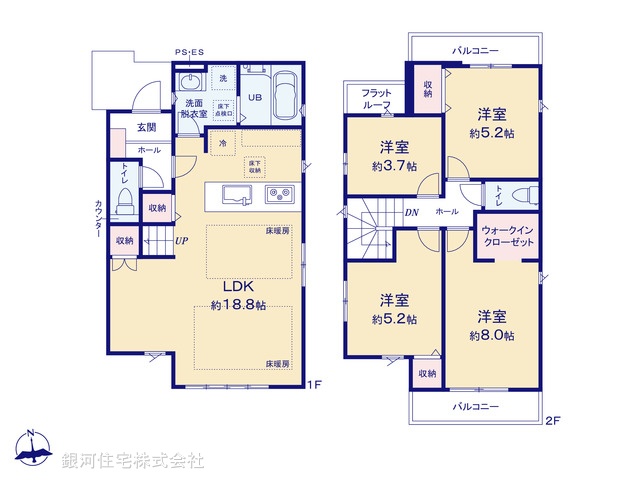 G00387247 東京都府中市朝日町１丁目 新築一戸建て 6499万円【間取図】