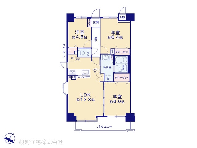 G00387252 東京都稲城市東長沼 中古マンション 4499万円【間取図】