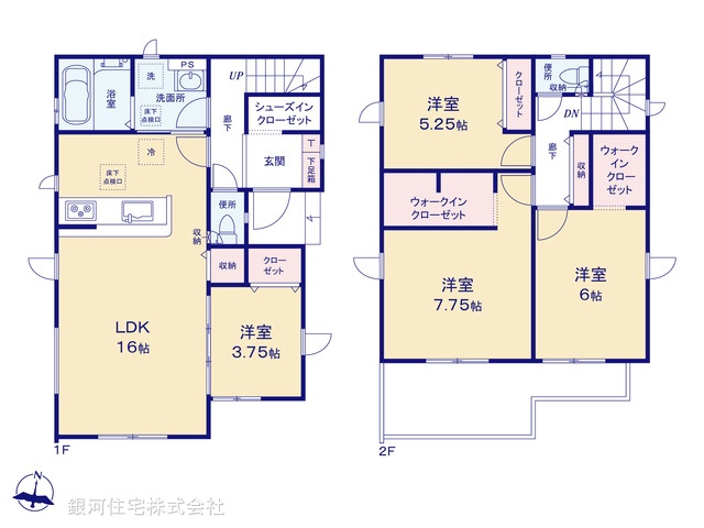 G00387260 埼玉県蓮田市大字黒浜 新築一戸建て 3390万円【間取図】