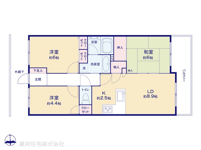 G00387265 神奈川県厚木市岡田４丁目 中古マンション 2150万円【間取図】