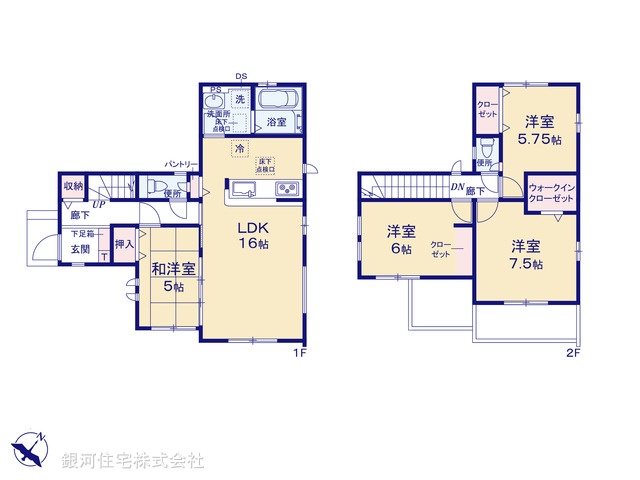 G00387328 千葉県流山市名都借 新築一戸建て 3590万円【間取図】