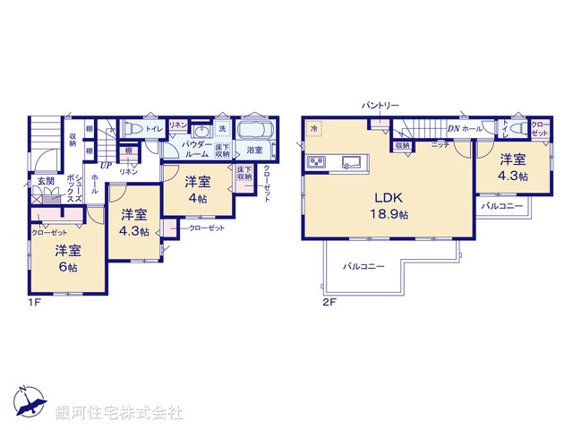 G00387342 神奈川県横須賀市田浦町６丁目 新築一戸建て 3480万円【間取図】