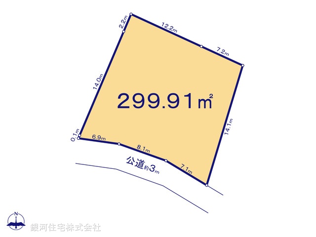 G00387377 神奈川県藤沢市大鋸３丁目 土地 980万円【区画図】